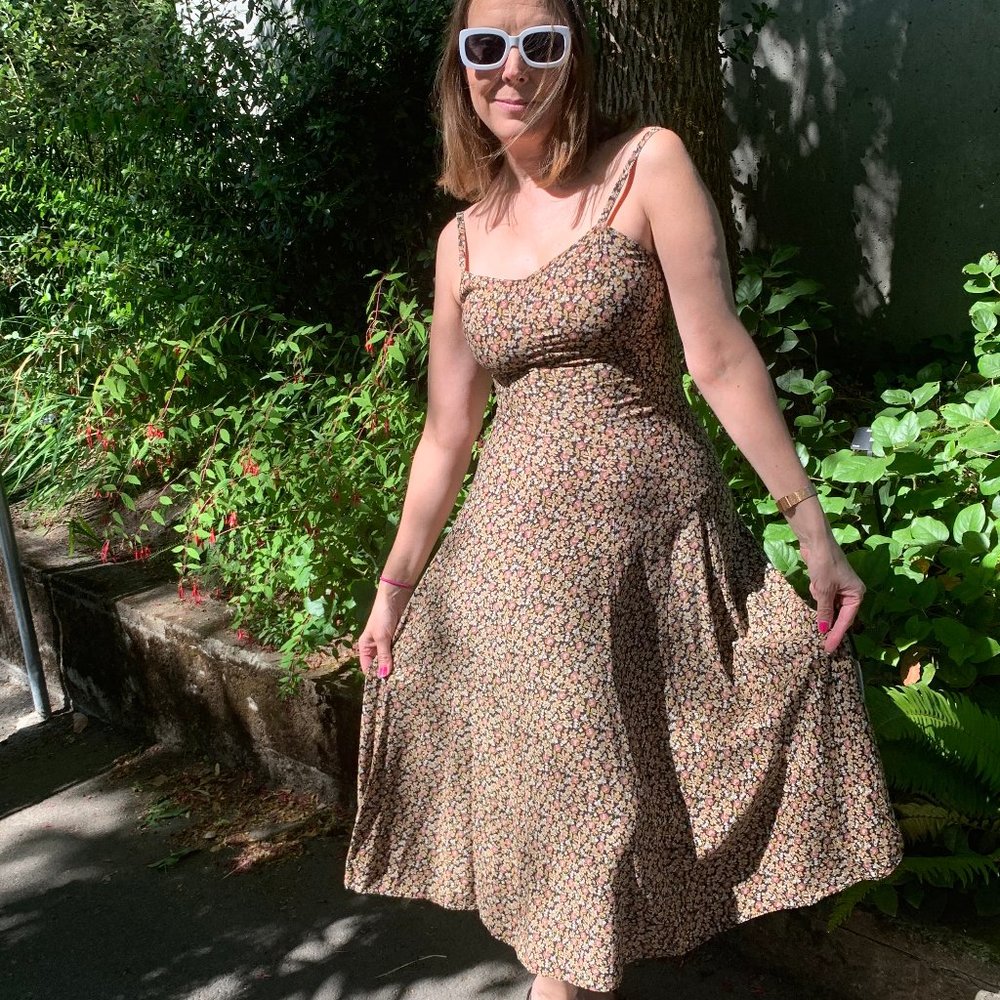 brown floral Urban Outfitters sundress Vintage '92